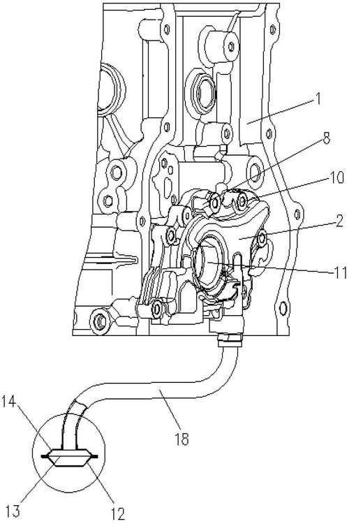 所述转子式机油泵固定于内燃机曲轴箱并由内燃机曲轴驱动;所述滤网的